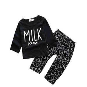 Toddler Boys Giggle N Grow Boutique Milk Please Bottles Casual Outfit - Sz 2T